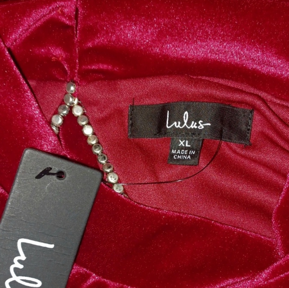 Lulus Red Velvet Cocktail Dress - Picture 5 of 5